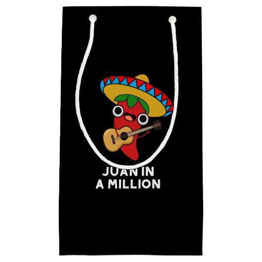 Juan in a Million Funny Mexican Chili Pun Dark BG Klein Cadeauzakje (Voorkant)
