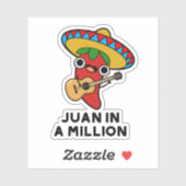Juan in een miljoen grappige Mexicaanse chili pun Sticker (Vel)