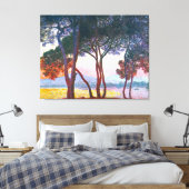 Juan les Pins, van Claude Monet Canvas Afdruk (Insitu (Slaapkamer))