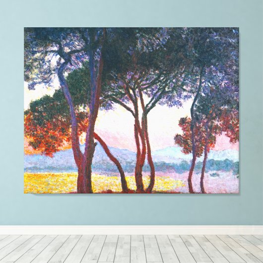 Juan les Pins, van Claude Monet Canvas Afdruk (Insitu (Houten vloer))