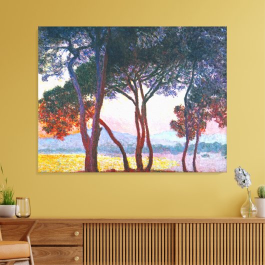 Juan les Pins, van Claude Monet Canvas Afdruk (Insitu (Woonkamer))