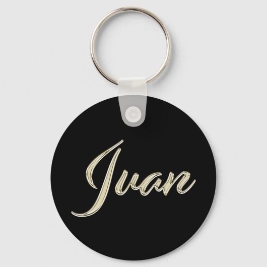 Juan Name whitegold Button Schlüsselanhänger Sleutelhanger (Voorkant)