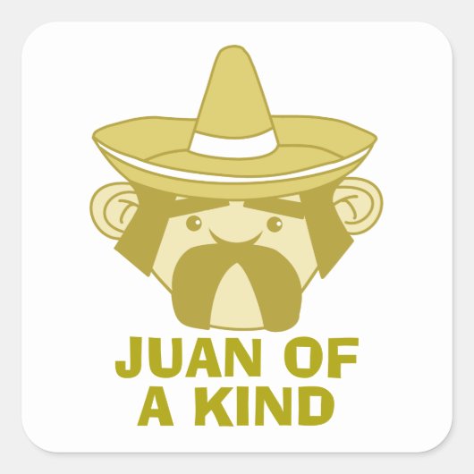 Juan of a Kind Vierkante Sticker (Voorkant)