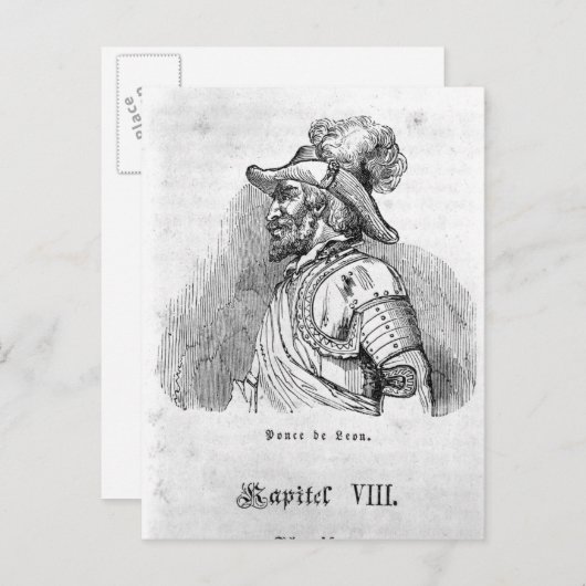 Juan Ponce de Leon Briefkaart (Voorkant / Achterkant)