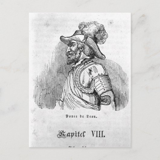 Juan Ponce de Leon Briefkaart (Voorkant)