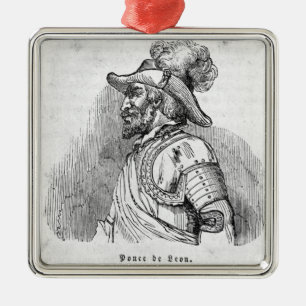 Juan Ponce de Leon Metalen Ornament