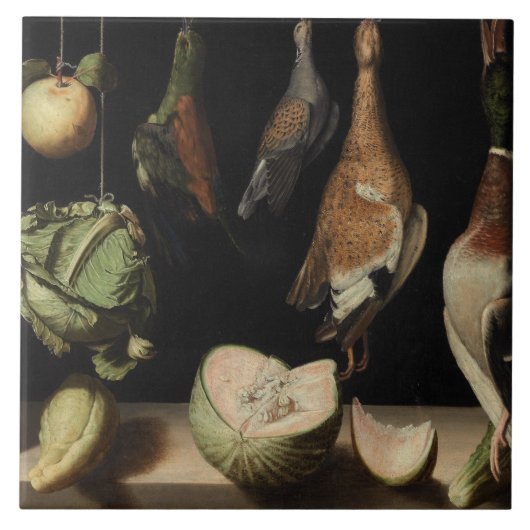 Juan Sanchez Cotan - still Life with Game Fowl Tegeltje (Voorkant)