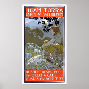 Juan Torra Fabrica Salchicon  Ad Poster