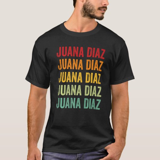 Juana Diaz County Puerto Rico Rainbow Text T-shirt (Voorkant)