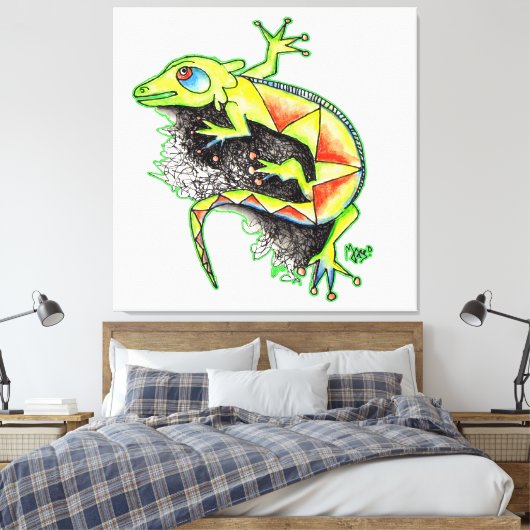 JUANA LA IGUANA CANVAS AFDRUK (Insitu (Slaapkamer))