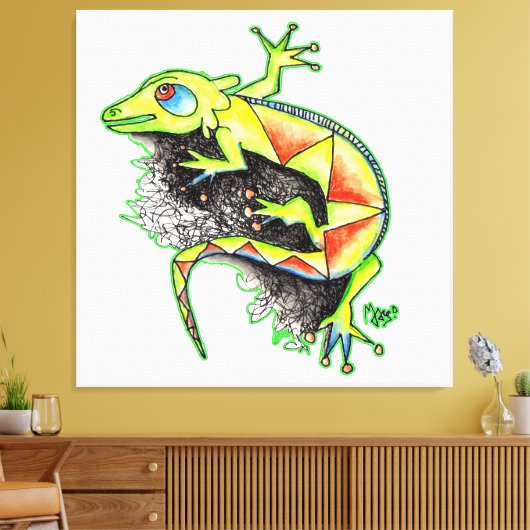 JUANA LA IGUANA CANVAS AFDRUK (Insitu (Woonkamer))