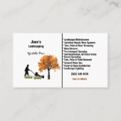 Juan's Landscaping Lawnmower Person Tree Visitekaartje (Voorkant)