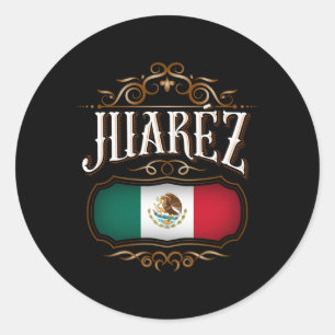 JuãRez Chihuahua Con Bandera De Mã©Xico Ronde Sticker