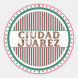 Juarez City Pride Embleem – Mexicaanse identiteit Ronde Sticker