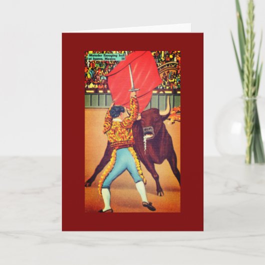  Juarez, Mexico Matador met Cape & Bull Bedankkaart (Voorkant)