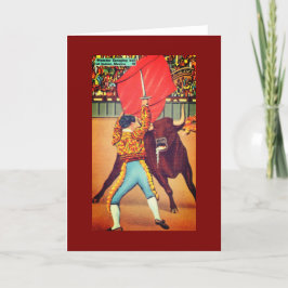  Juarez, Mexico Matador met Cape & Bull Bedankkaart