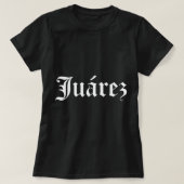 Juarez (Mexico) Oude Engelse doopvont Chola Repres T-shirt (Design voorkant)