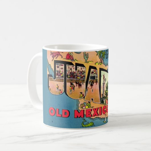 Juarez Oud Mexico Ansichtkaart Mok (Voorkant links)