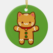 JubbyCats kerstversiering - Gingerbroocat Keramisch Ornament (Voorkant)