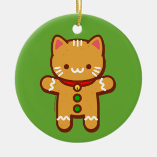 JubbyCats kerstversiering - Gingerbroocat Keramisch Ornament