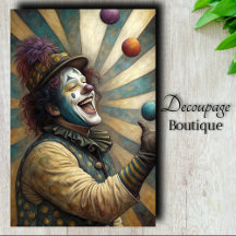 Jubelende Circus Clown Decoupage