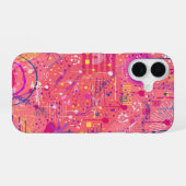 Jubelstemming: Maximalistische Kunst iPhone 16 Hoesje (Achterkant horizontaal)