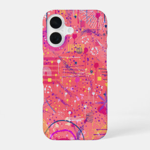 Jubelstemming: Maximalistische Kunst iPhone 16 Hoesje