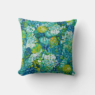 Jubilance Spring Floral Pillow-Blue, Geel, Groen Kussen