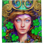 Jubilant Scarlet Woman St. Patrick's Day Artwork Douchegordijn (Voorkant)