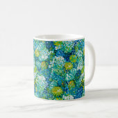 Jubilant Spring Blue & Green Modern Floral Koffiemok (Voorkant rechts)