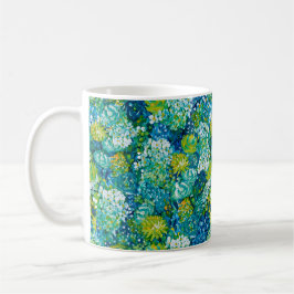 Jubilant Spring Blue & Green Modern Floral Koffiemok