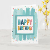 Jubilante Teal 3D Letter Kaart (Gele Bloem)
