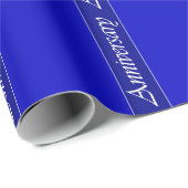 Jubilea blauw Verticaal Stripe Wrapping Paper Cadeaupapier (Rol Hoek)
