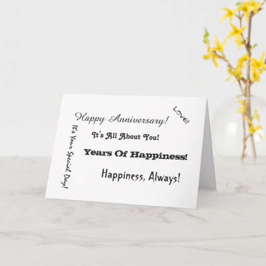 Jubilea gezegden in zwart en wit. kaart (Gele Bloem)