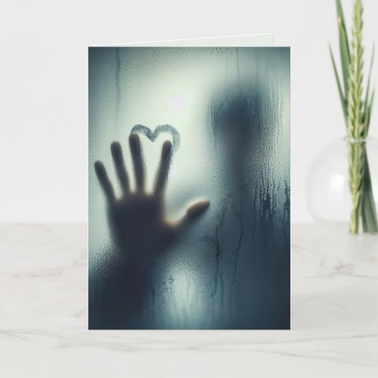 Jubilea hart op nat glas kaart (Voorkant)