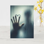 Jubilea hart op nat glas kaart (Gele Bloem)