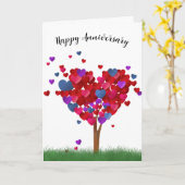 Jubilea hartboom in gras kaart (Gele Bloem)