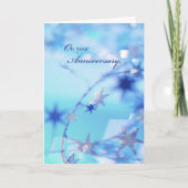 Jubilea Kaart, blauw met sterren Kaart (Voorkant)