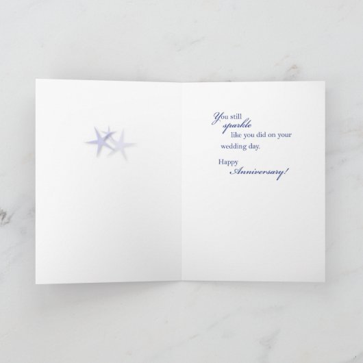 Jubilea Kaart, blauw met sterren Kaart (Binnen)