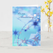 Jubilea Kaart, blauw met sterren Kaart (Gele Bloem)