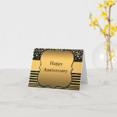 Jubilea Kaart met Black Gold Glitter Sparkly (Gele Bloem)