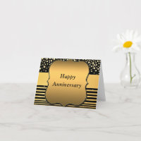 Jubilea Kaart met Black Gold Glitter Sparkly