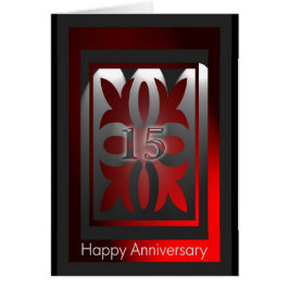 Jubilea Kaarten 15 jaar Rood en zwart