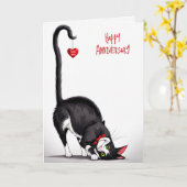 Jubilea kat met bungelend hart kaart (Gele Bloem)