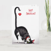 Jubilea kat met bungelend hart kaart (Voorkant)