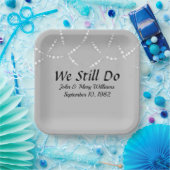 Jubilea lichten op zilver papieren bordje (Feest)