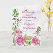 Jubilea religieuzen Pink Water Kaart (Gele Bloem)