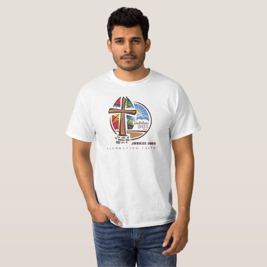 Jubilee 2025, het vieren van het geloof. Aangepast T-shirt (Voorkant volledig)