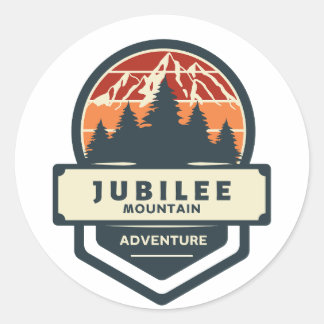 Jubilee bergtop klimmen en wandelen ronde sticker