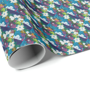 Jubilee Blauw Patroon Cadeaupapier